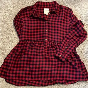 American Eagle super soft flannel peplum top